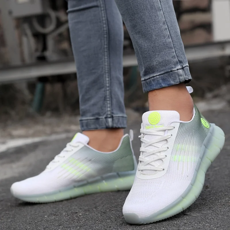 Bacca Bucci White Green Champion Lightweight Shoes for Energetic Run for Men | Best Price UAE